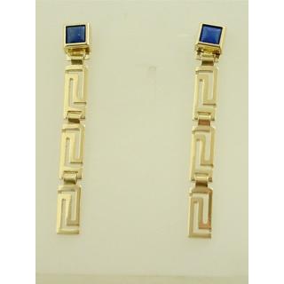 Gold 14k earrings Greek key ΣΚ 000560  Weight:3.7gr