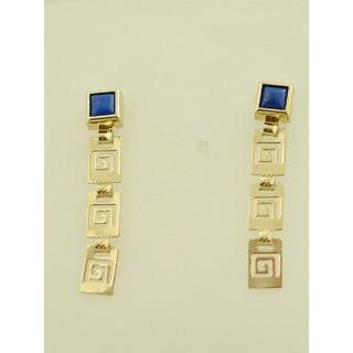Gold 14k earrings Greek key ΣΚ 000562  Weight:2gr