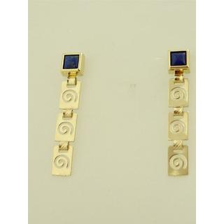 Gold 14k earrings Greek key ΣΚ 000564  Weight:2gr