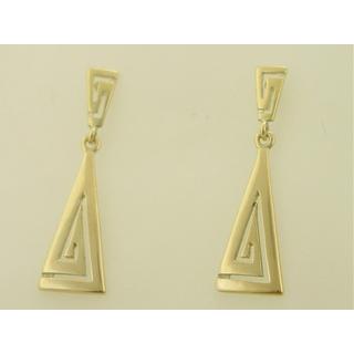 Gold 14k earrings Greek key ΣΚ 000574  Weight:3.4gr