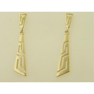 Gold 14k earrings Greek key ΣΚ 000575  Weight:2.77gr