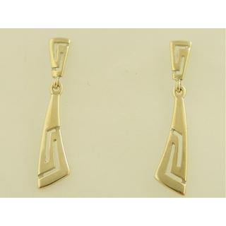 Gold 14k earrings Greek key ΣΚ 000576  Weight:2.51gr