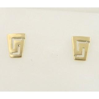Gold 14k earrings Greek key ΣΚ 000577  Weight:1.78gr