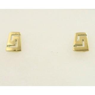 Gold 14k earrings Greek key ΣΚ 000578  Weight:1.23gr