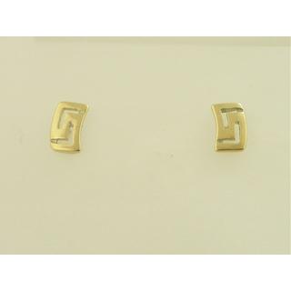 Gold 14k earrings Greek key ΣΚ 000580  Weight:1.23gr
