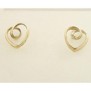 Χρυσά σκουλαρίκια Κ14 χωρίς πέτρες Καρδιά ΣΚ 000622  Βάρος:2.5gr
