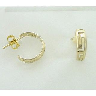 Gold 14k earrings Greek key ΣΚ 000630  Weight:2.79gr