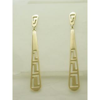 Gold 14k earrings Greek key ΣΚ 000634  Weight:4.55gr