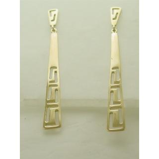 Gold 14k earrings Greek key ΣΚ 000635  Weight:4.12gr