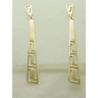 Gold 14k earrings Greek key ΣΚ 000636  Weight:4.46gr