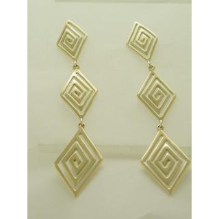 Gold 14k earrings Greek key ΣΚ 000637  Weight:5.76gr