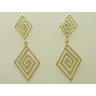 Gold 14k earrings Greek key ΣΚ 000638  Weight:4.36gr