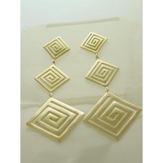 Gold 14k earrings Greek key ΣΚ 000639  Weight:17.42gr