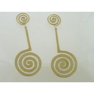 Gold 14k earrings Spiral ΣΚ 000640  Weight:9.4gr