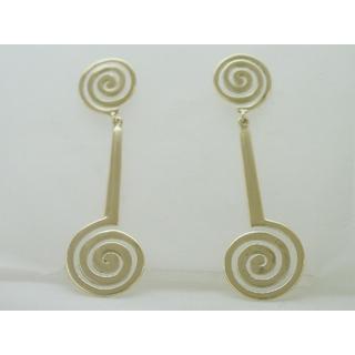 Gold 14k earrings Spiral ΣΚ 000641  Weight:6.19gr