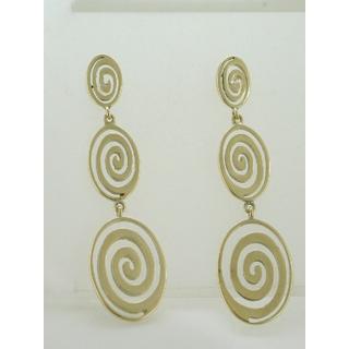 Gold 14k earrings Spiral ΣΚ 000642  Weight:7.79gr