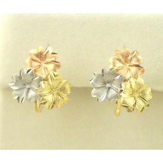 Earrings K14 ΣΚΕΤΑ Flowers ΣΚ 000674  Weight:1.64gr