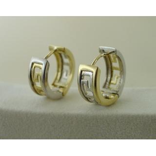 Gold 14k earrings Greek key ΣΚ 000676  Weight:4.86gr