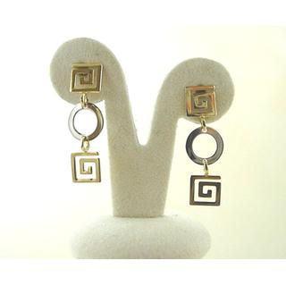 Gold 14k earrings Greek key ΣΚ 000678  Weight:1.4gr