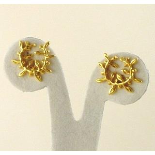 Gold 14k earrings Owl ΣΚ 000682  Weight:1.88gr