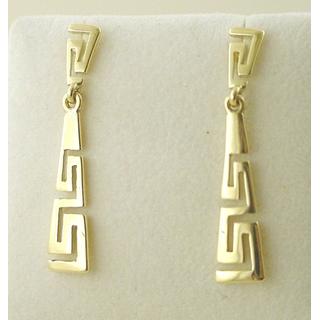 Gold 14k earrings Greek key ΣΚ 000683  Weight:2.8gr