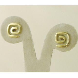Gold 14k earrings Greek key ΣΚ 000685  Weight:1.1gr