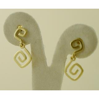 Gold 14k earrings Greek key ΣΚ 000686  Weight:1.44gr