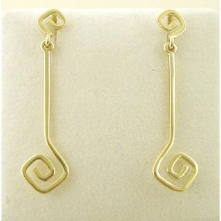 Gold 14k earrings Greek key ΣΚ 000687  Weight:1.82gr