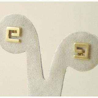 Gold 14k earrings Greek key ΣΚ 000688  Weight:1.03gr