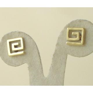 Gold 14k earrings Greek key ΣΚ 000689  Weight:1.24gr