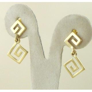 Gold 14k earrings Greek key ΣΚ 000690  Weight:1.88gr