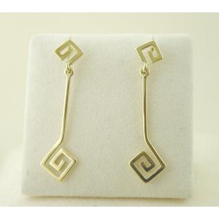 Gold 14k earrings Greek key ΣΚ 000691  Weight:2.34gr