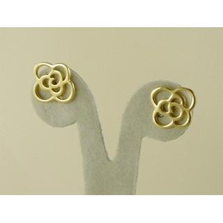 Gold 14k earrings Flowers ΣΚ 000700  Weight:1.83gr
