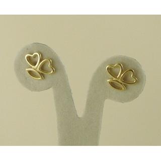 Gold 14k earrings Heart ΣΚ 000701  Weight:1.33gr