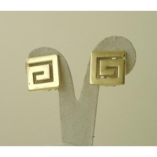 Χρυσά σκουλαρίκια Κ14 χωρίς πέτρες Γκρέκα ΣΚ 000736  Βάρος:3.8gr