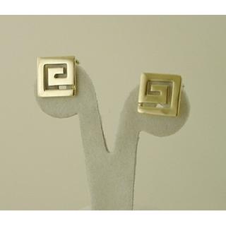 Gold 14k earrings Greek key ΣΚ 000737  Weight:3.92gr