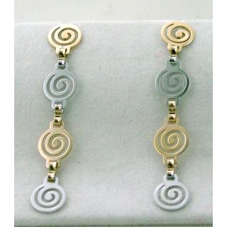 Gold 14k earrings Spiral ΣΚ 000738  Weight:2.91gr