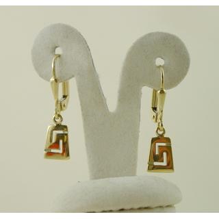 Gold 14k earrings Greek key ΣΚ 000739  Weight:2.56gr