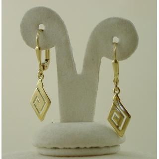 Gold 14k earrings Greek key ΣΚ 000740  Weight:2.58gr