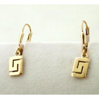 Gold 14k earrings Greek key ΣΚ 000742  Weight:2.54gr