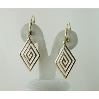 Gold 14k earrings Greek key ΣΚ 000744  Weight:3.06gr