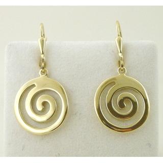 Gold 14k earrings Spiral ΣΚ 000745  Weight:4.63gr