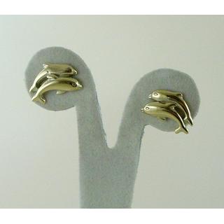 Gold 14k earrings Dolphin ΣΚ 000748  Weight:2.38gr