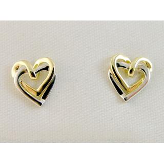 Gold 14k earrings Heart ΣΚ 000763  Weight:1.14gr