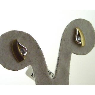 Gold 14k earrings with Zircon ΣΚ 000772  Weight:0.81gr