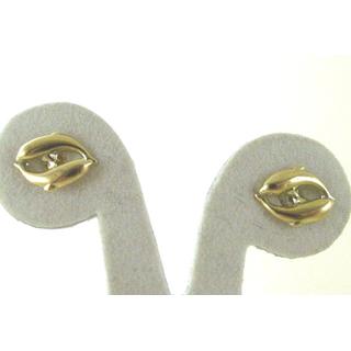 Gold 14k earrings Dolphin ΣΚ 000777  Weight:1.41gr