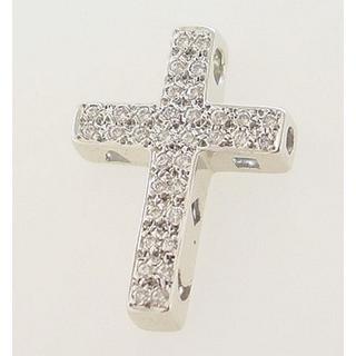 Gold 14k cross with zircon  ΣΤ 000035 Weight:3.75gr