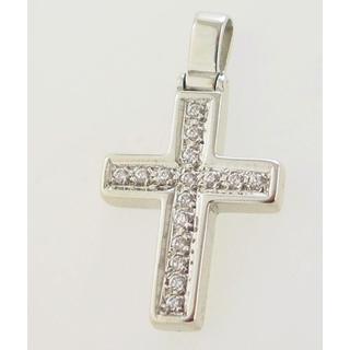 Gold 14k cross with zircon  ΣΤ 000036Λ Weight:4.32gr