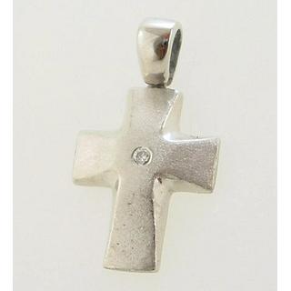 Gold 14k cross with zircon  ΣΤ 000040 Weight:3.49gr