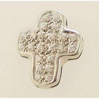 Gold 14k cross with zircon  ΣΤ 000042 Weight:2.29gr